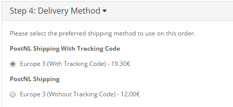 OpenCart Weight Shipping With Tracking Code