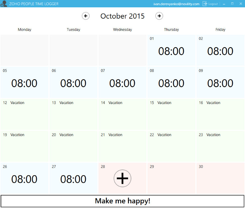 ZohoPeopleTimeLogger v1.3 - Show me the error